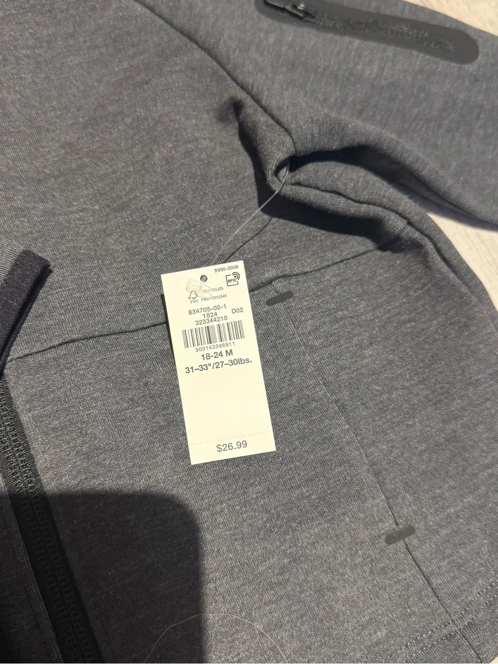 The Children's Place Grey Hoodie and Black Jogger Set - Picture 2 of 4